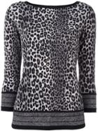 Michael Michael Kors Leopard Print Blouse, Women's, Size: Medium, Black, Polyester/spandex/elastane