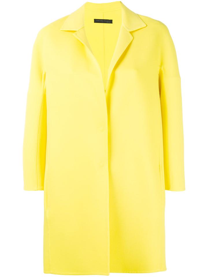 Fabiana Filippi - Fitted Coat - Women - Polyamide/spandex/elastane/acetate/merino - 44, Yellow/orange, Polyamide/spandex/elastane/acetate/merino