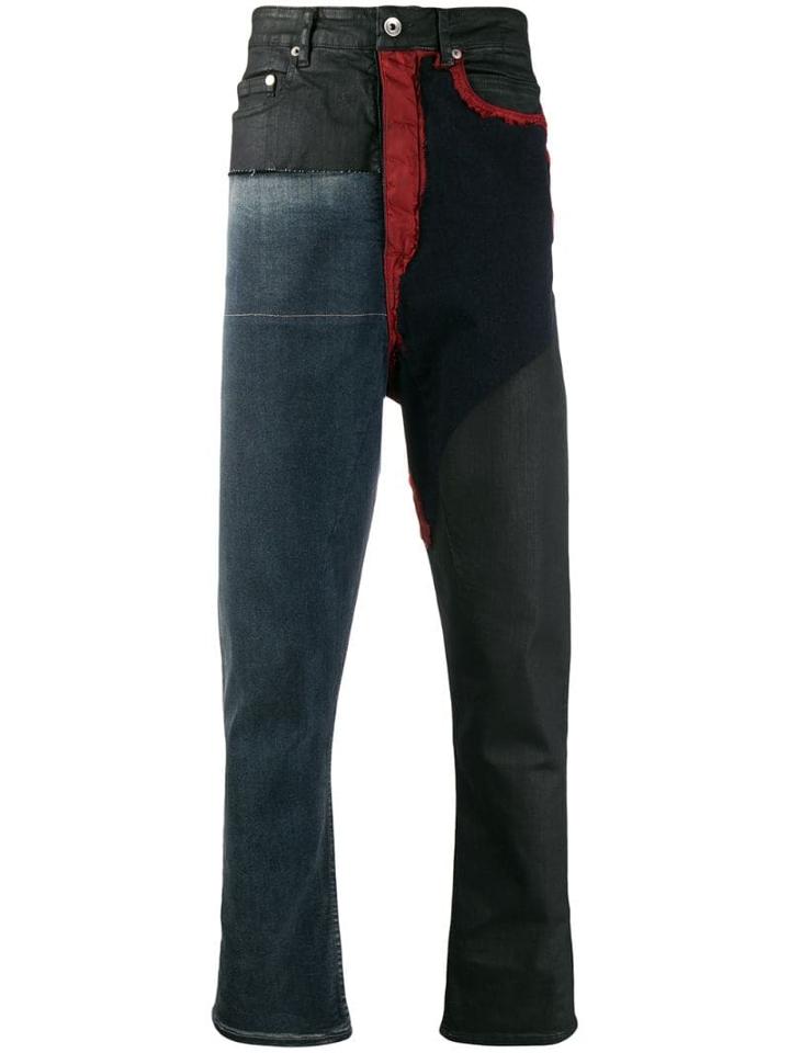 Rick Owens Drkshdw Patchwork Slim Fit Jeans - Blue