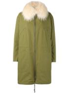 Army Yves Salomon Raccoon Fur-trimmed Parka, Women's, Size: 42, Green, Cotton/polyamide/polyester/duck Feathers