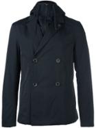 Emporio Armani Hooded Jacket, Men's, Size: Large, Blue, Polyamide/spandex/elastane/cotton/polyester