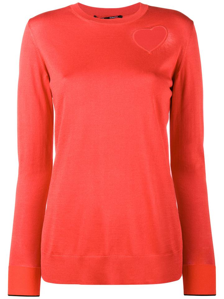 Proenza Schouler - Cut Out Heart Jumper - Women - Silk/cotton/polyester/viscose - S, Red, Silk/cotton/polyester/viscose