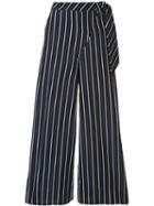 Layeur Striped Wide-leg Trousers - Blue