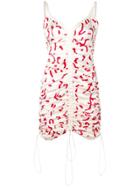 Aalto Printed Ruched Mini Dress - White