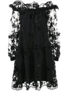 Alberta Ferretti Abito Floral Mesh Dress - Black