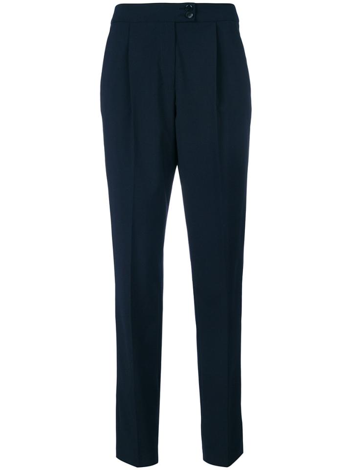 Emporio Armani Straight-leg Tailored Trousers - Blue