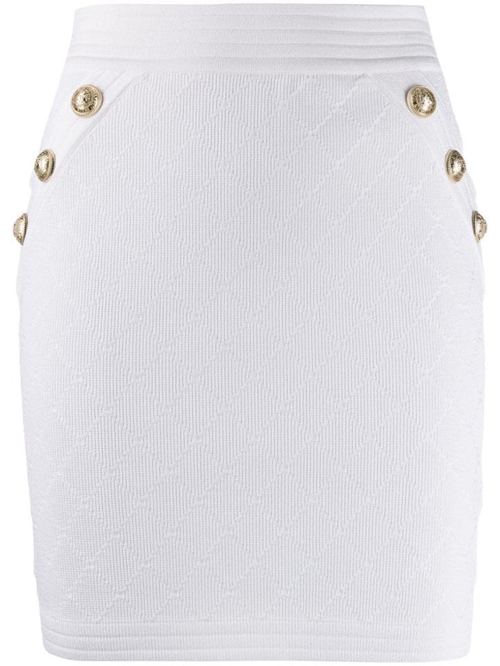 Balmain Double-breasted Fitted Skirt - White