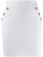 Balmain Double-breasted Fitted Skirt - White