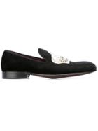 Dolce & Gabbana 'leo' Velvet Slippers - Black