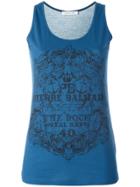 Pierre Balmain Logo Print Tank Top - Blue