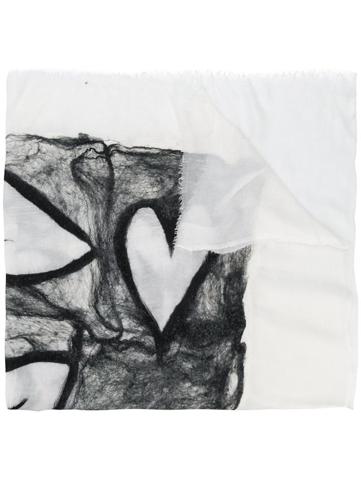 Faliero Sarti Webbed Heart Scarf - White