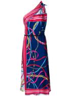 Pinko Twill One Shoulder Dress - Blue