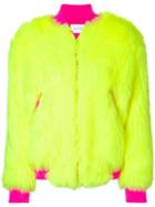 Alberta Ferretti Faux-fur Bomber Jacket - Yellow