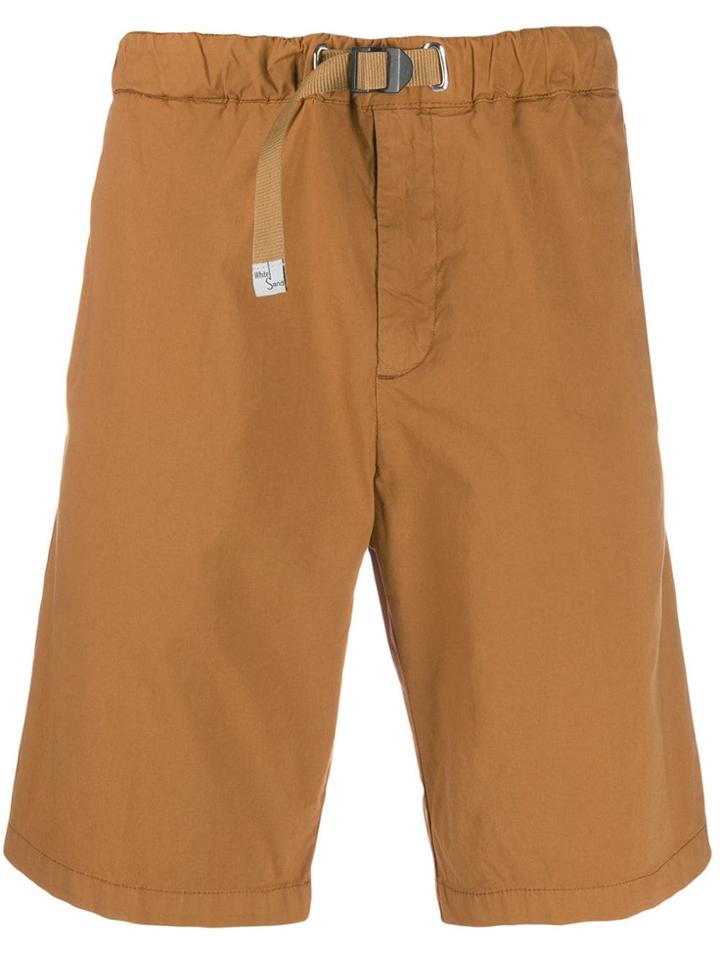 White Sand Elasticated Waistband Shorts - Brown