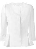 Alexander Mcqueen Peplum Jacket, Women's, Size: 38, White, Viscose/acetate/cupro