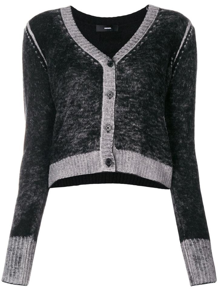 Diesel Cropped Cardigan - Black