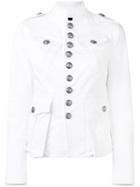Dsquared2 Livery Tenant Military Jacket, Women's, Size: 44, White, Cotton/spandex/elastane/acetate