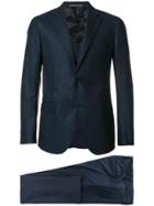 Eleventy Stitch Detail Suit - Blue