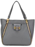 Tom Ford Large Sedgwick Tote, Women's, Grey, Calf Leather/polyester