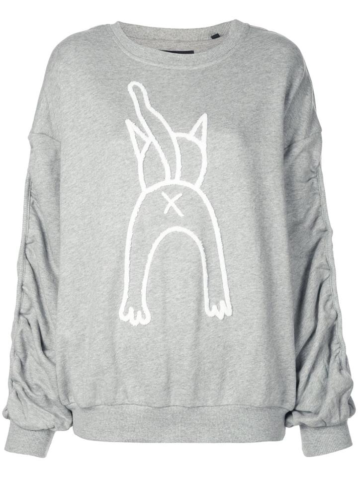 Haculla Cat Attack Print Sweatshirt - Grey