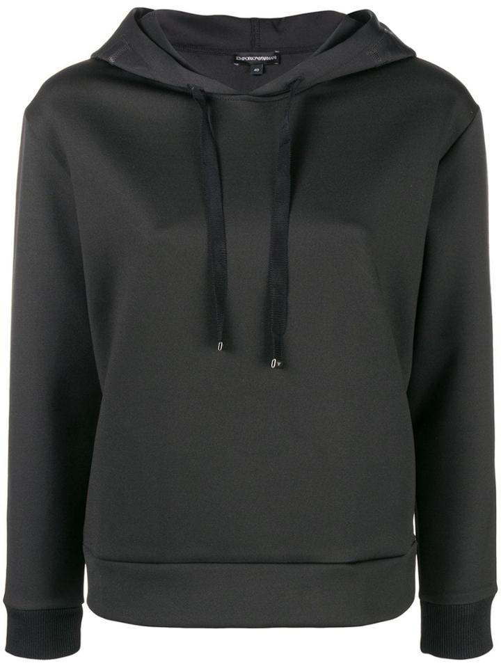 Emporio Armani Sequin Logo Hoodie - Black
