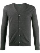 Zanone Jersey Knit Button Up Cardigan - Grey
