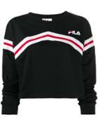Fila Stripe-detail Cropped Sweatshirt - Black