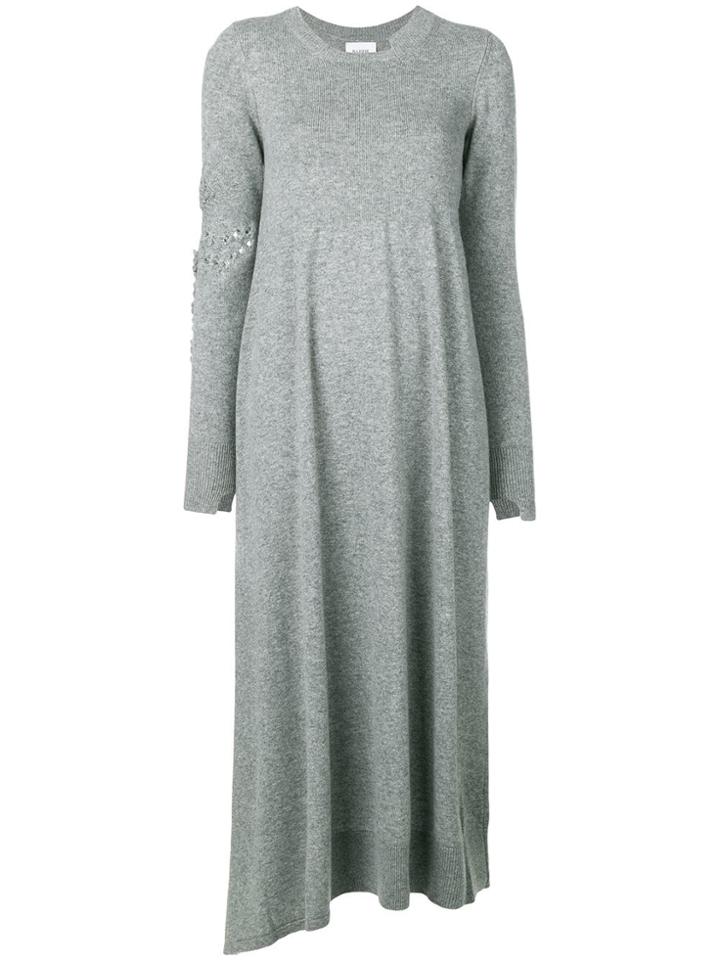 Barrie Long Sleeve Knitted Dress - Grey