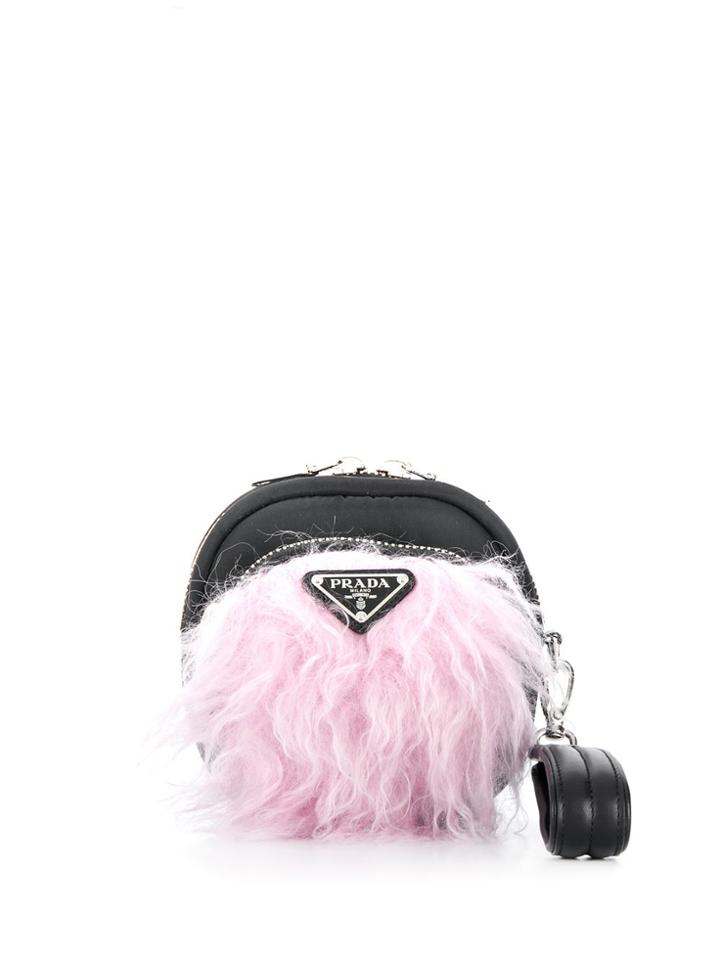 Prada Faux-fur Embellished Mini Bag - Black