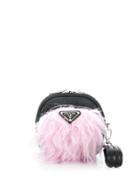 Prada Faux-fur Embellished Mini Bag - Black