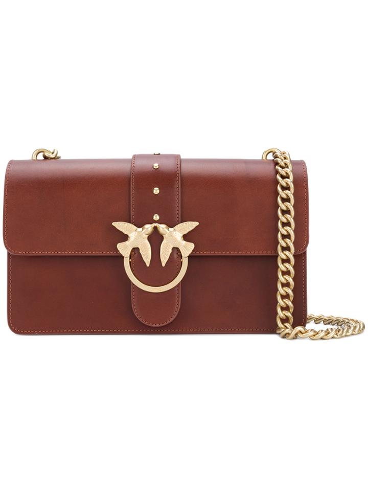 Pinko Bird Detail Shoulder Bag - Brown
