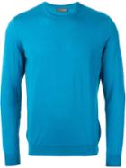Drumohr Fine Knit Sweater, Men's, Size: 54, Blue, Merino