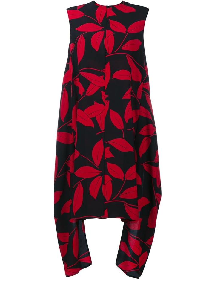 Marni Asymmetric Printed Silk Dress
