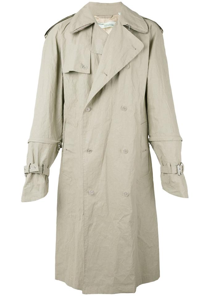 Off-white - Scorpion Trench - Men - Linen/flax/acrylic/viscose - S, Nude/neutrals, Linen/flax/acrylic/viscose