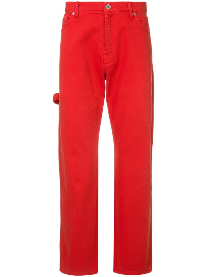 Msgm Straight Leg Jeans - Red