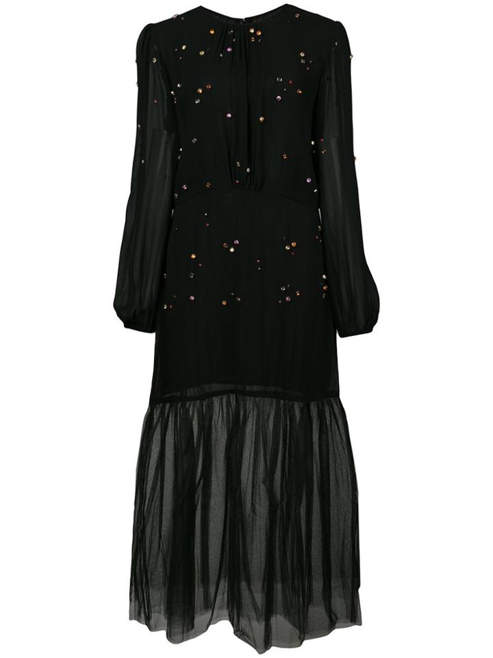 Cynthia Rowley Jules Embellished Tulle Dress - Black