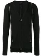 Unconditional Zipped Cardigan With Metallic Detail - Black