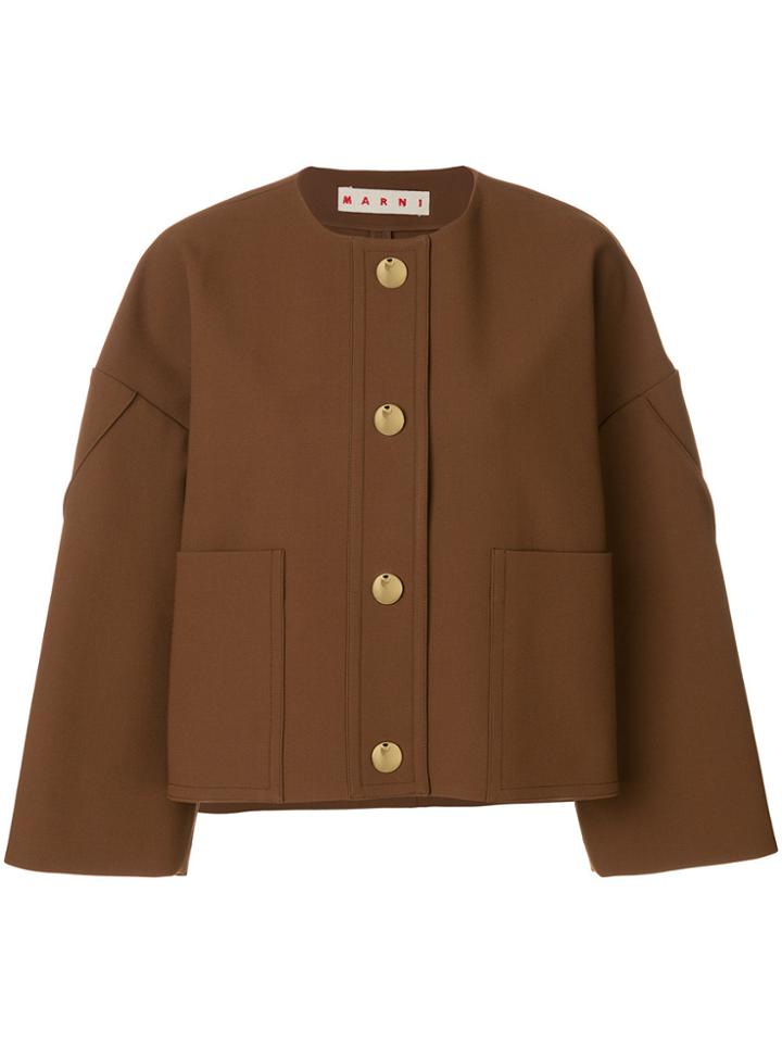 Marni Flared Sleeve Jacket - Brown