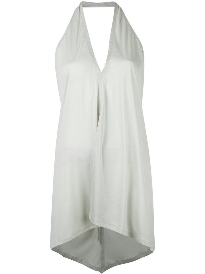 Rick Owens Draped Halter Top, Size: 44, Grey, Silk