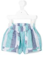 Knot - Ocean Stripes Frill Shorts - Kids - Linen/flax - 4 Yrs, Blue