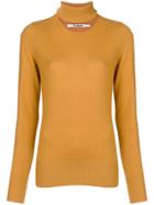 Chalayan Split Neck Sweater - Yellow & Orange