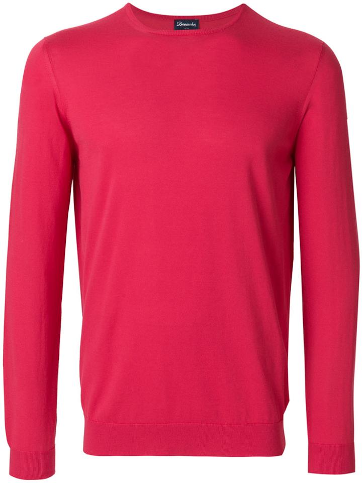Drumohr Crew Neck Sweater - Pink & Purple