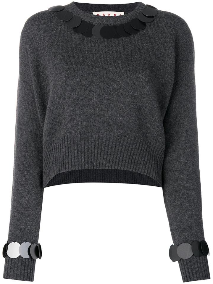 Marni Disc Embellished Jumper - Grey