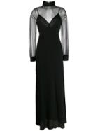 Be Blumarine Sheer Panels Dress - Black