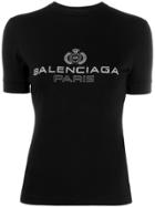 Balenciaga Logo Emblem Printed T-shirt - Black