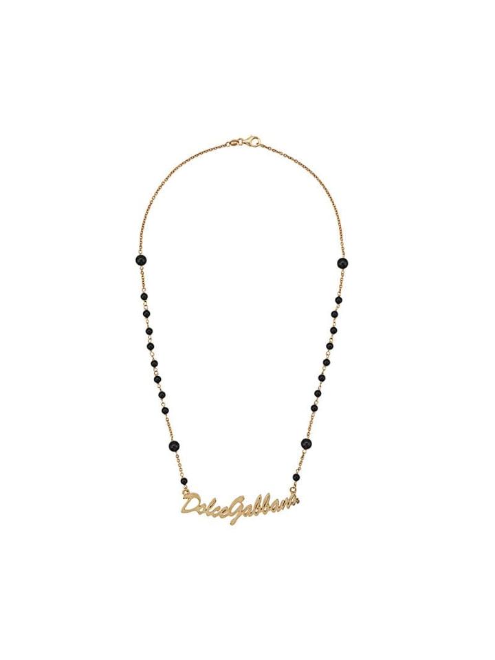 Dolce & Gabbana Logo Script Necklace - Black