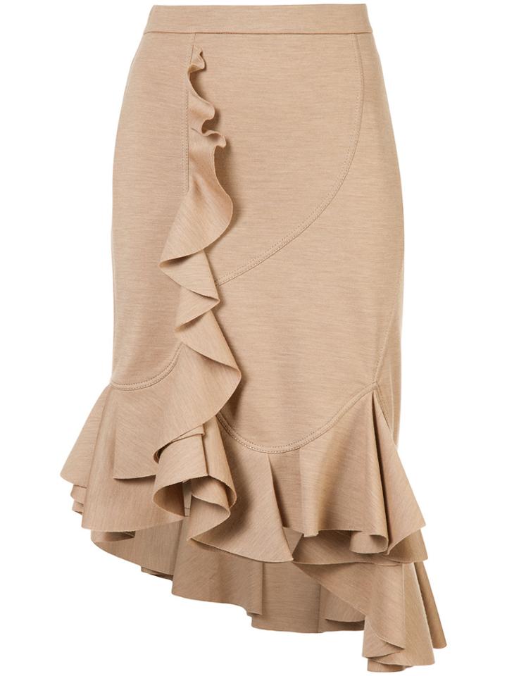 Givenchy Ruffle Midi Skirt - Nude & Neutrals