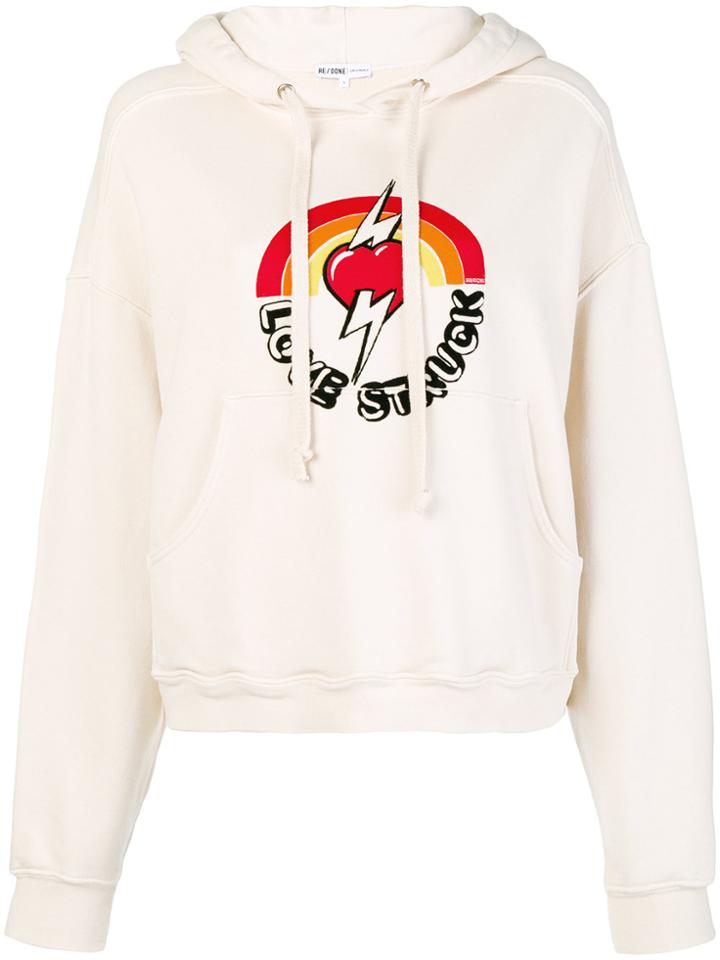 Re/done Love Struck Print Hoodie - Nude & Neutrals
