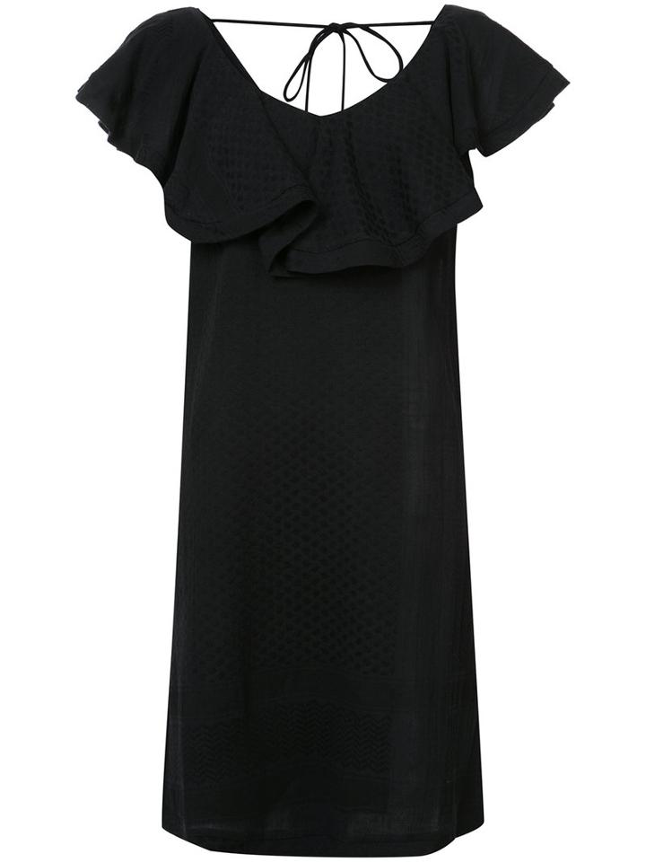 Cecilie Copenhagen - V-back Ruffled Dress - Women - Cotton - 1, Black, Cotton