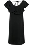 Cecilie Copenhagen - V-back Ruffled Dress - Women - Cotton - 1, Black, Cotton